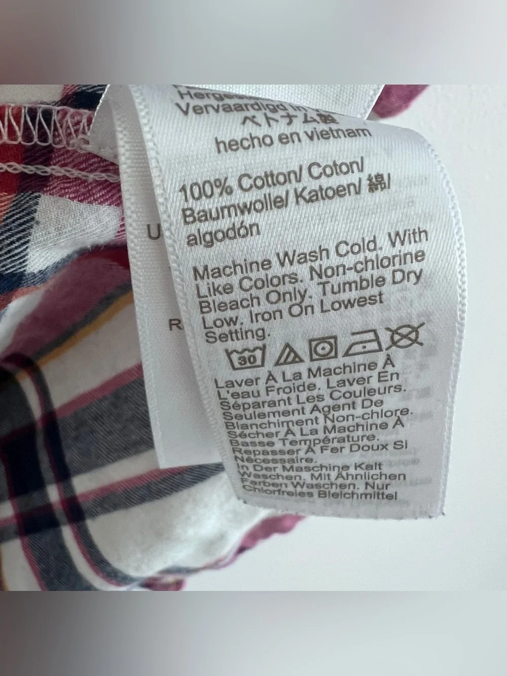 J. Crew White Plaid Button-Down Shirt with Pink & Blue